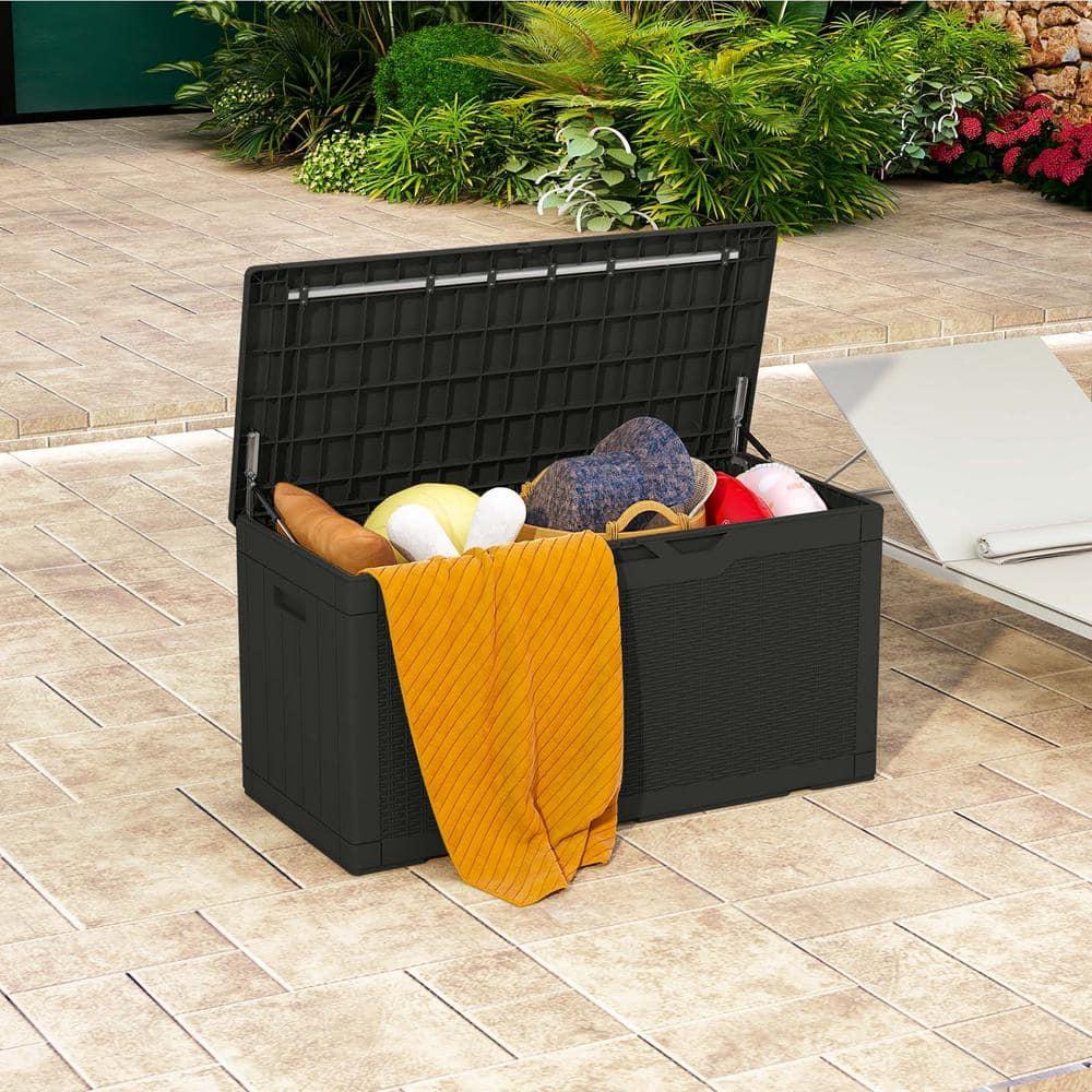 Patiowell 100 Gallons Water Resistant Resin Lockable Deck Box