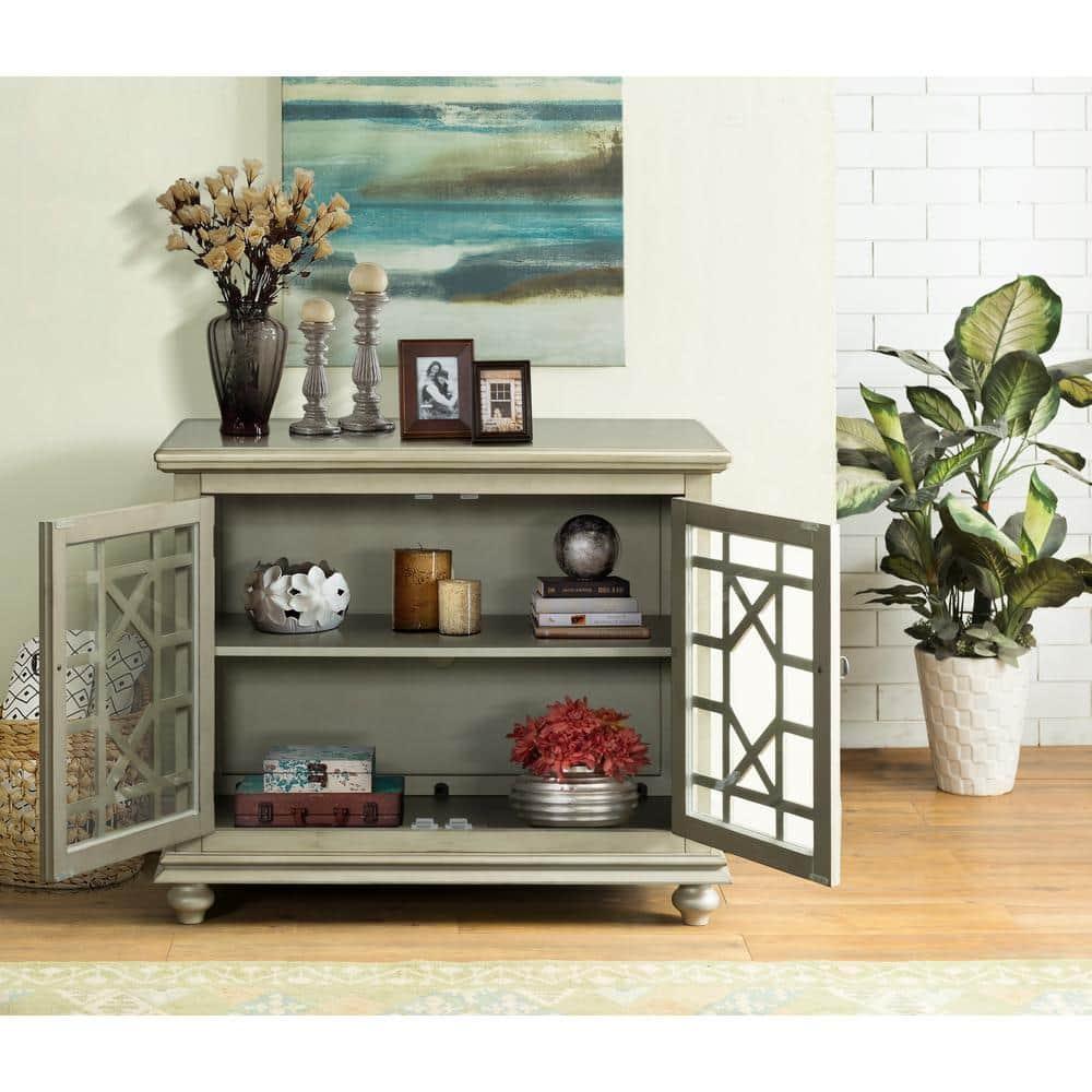 Martin Svensson Home Elegant Small Spaces TV Stand, Antique Silver
