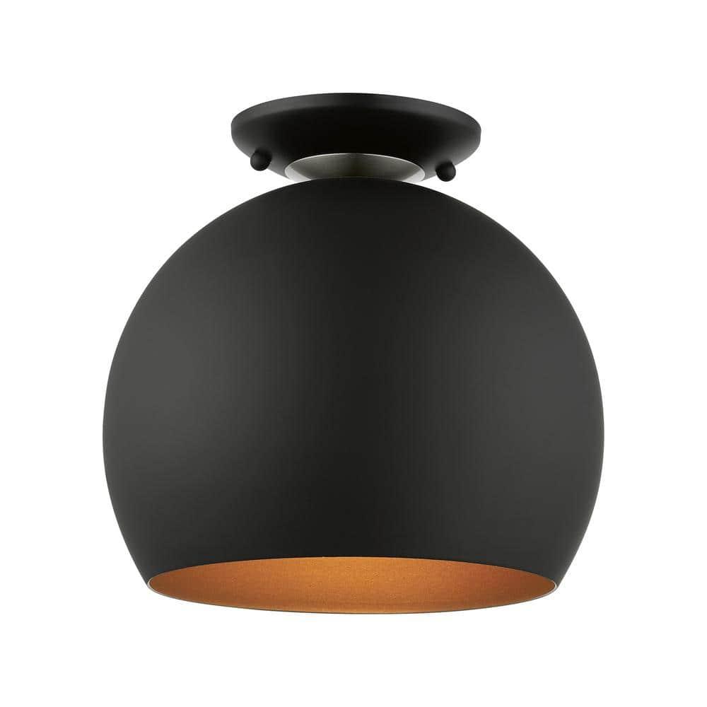 Livex Lighting Piedmont 1 - Light Semi-Flush Mount in  Black/Brushed Nickel