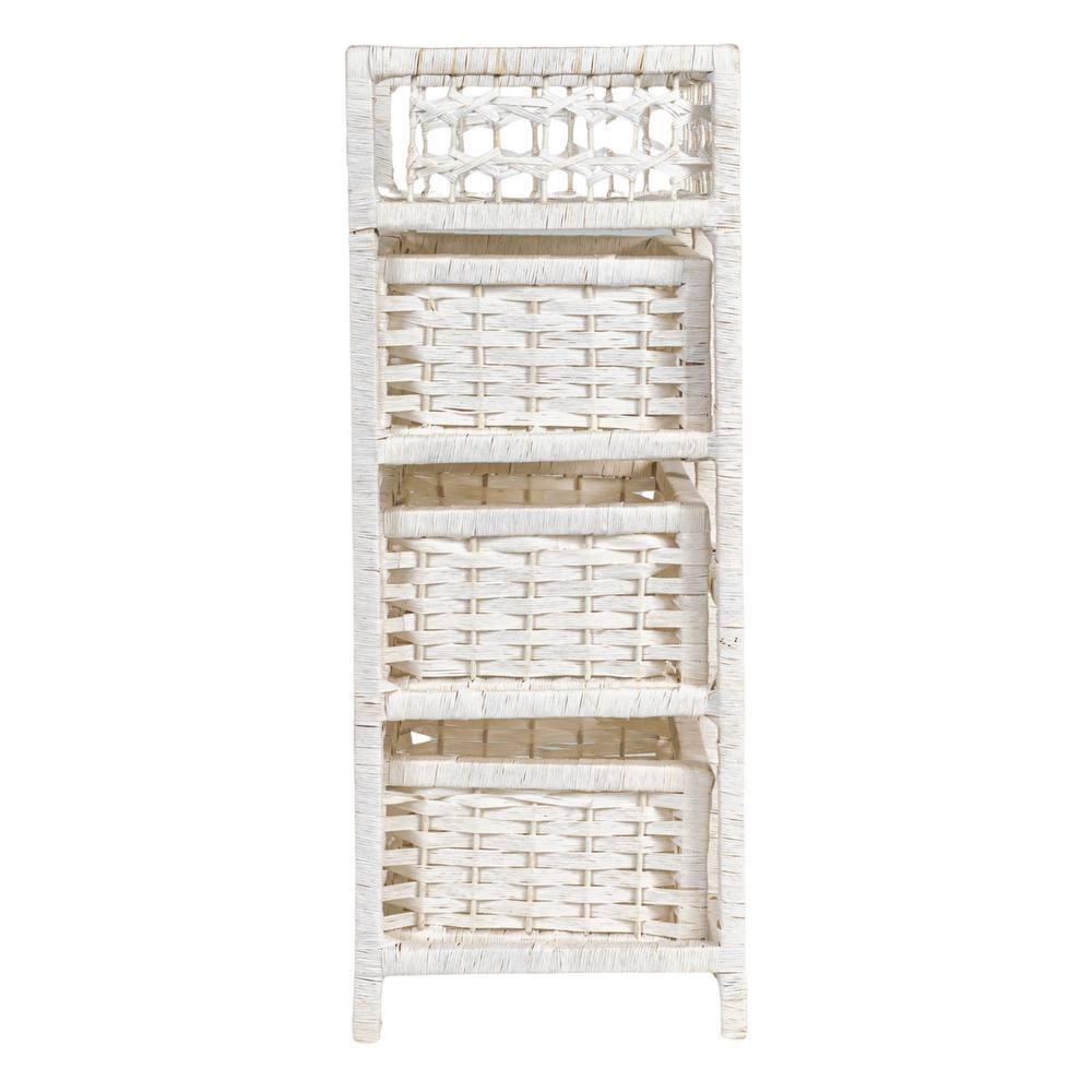 Household Essentials 3-Drawer Dresser with Top Shelf and Cutout Handles, White