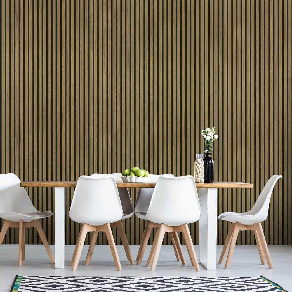 Sunwings 94.5'' L x 23.6'' W Acoustic Wood Slat Wall Paneling, 3D Decorative Shiplap Soundproof Panel (Set of 2)