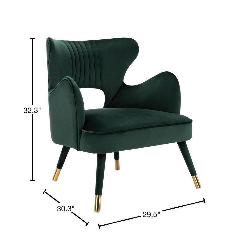 Blair Wingback Accent Chair - ACH4504 - Forest Green/Gold - Safavieh