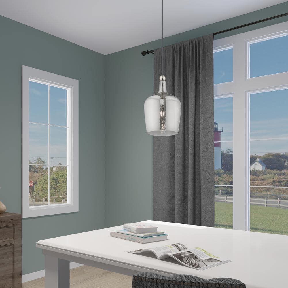Livex Lighting Art Glass 1 - Light Pendant in  Brushed Nickel
