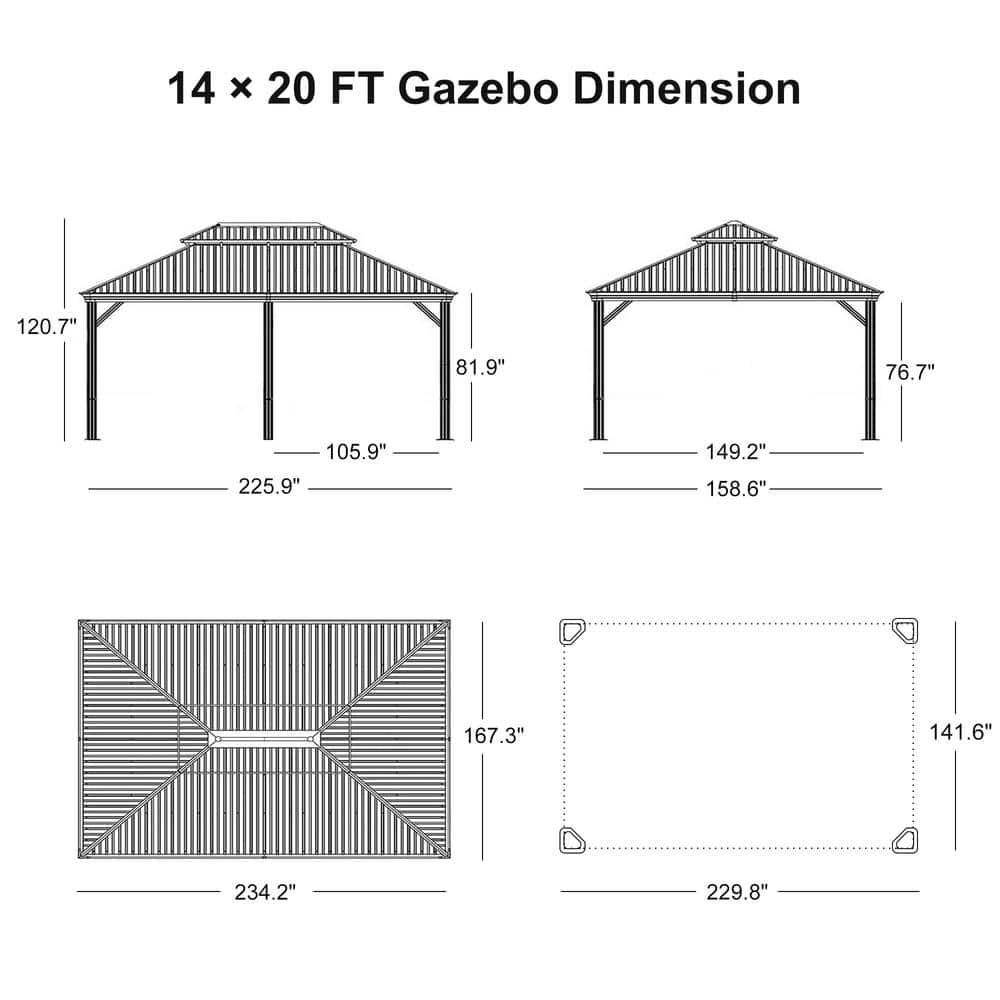 Purple Leaf Aluminum Patio Gazebo