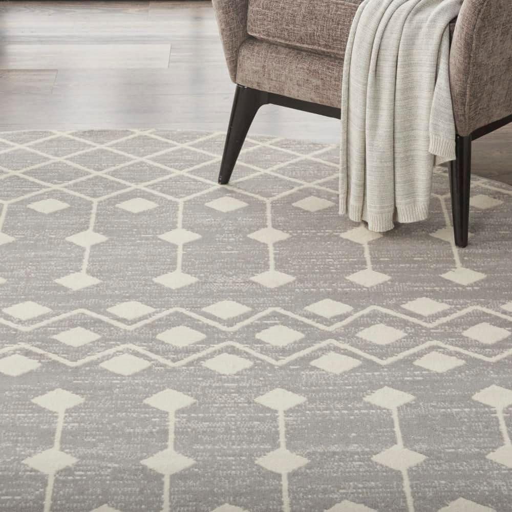 Nourison Grafix GRF37 Indoor Area Rug Grey 8' x ROUND