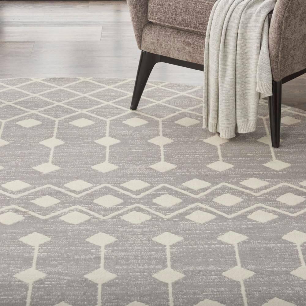 Nourison Grafix GRF37 Indoor Area Rug Grey 8' x ROUND