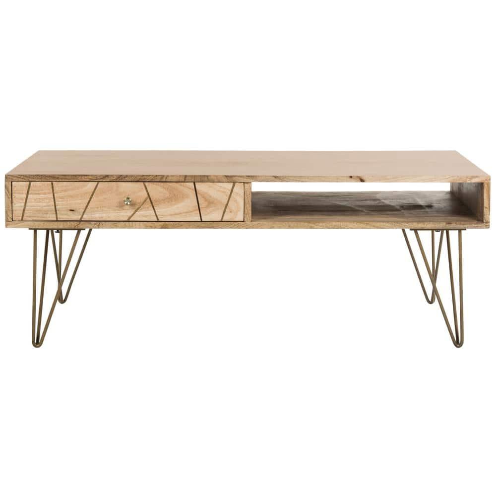 Marigold Coffee Table - Natural/Brass - Safavieh