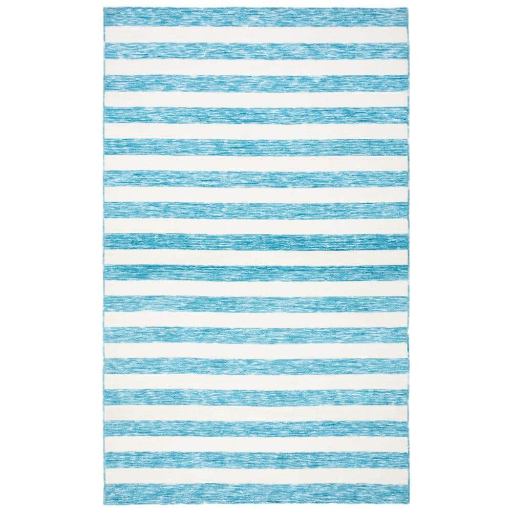 Easy Care ECR115 Power Loomed Machine Washable Indoor Area Rug - Blue/Ivory - 4'x6' - Safavieh