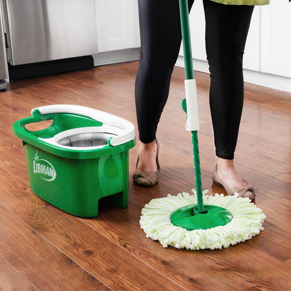 Libman Tornado Spin Mop and Bucket System | All-in-One Floor Cleaning Kit with Advanced Microfiber Head