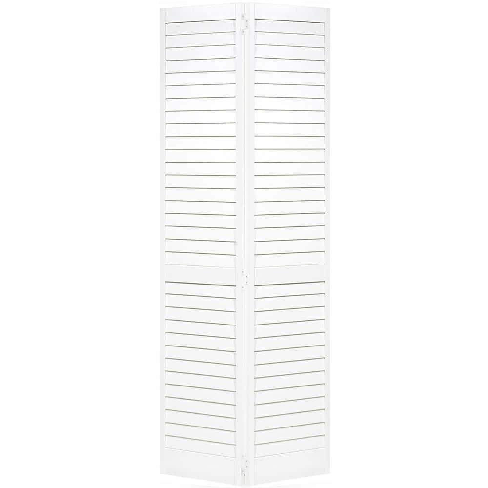 Plantation Louver Louver White Solid Pine Core Bi-fold Door