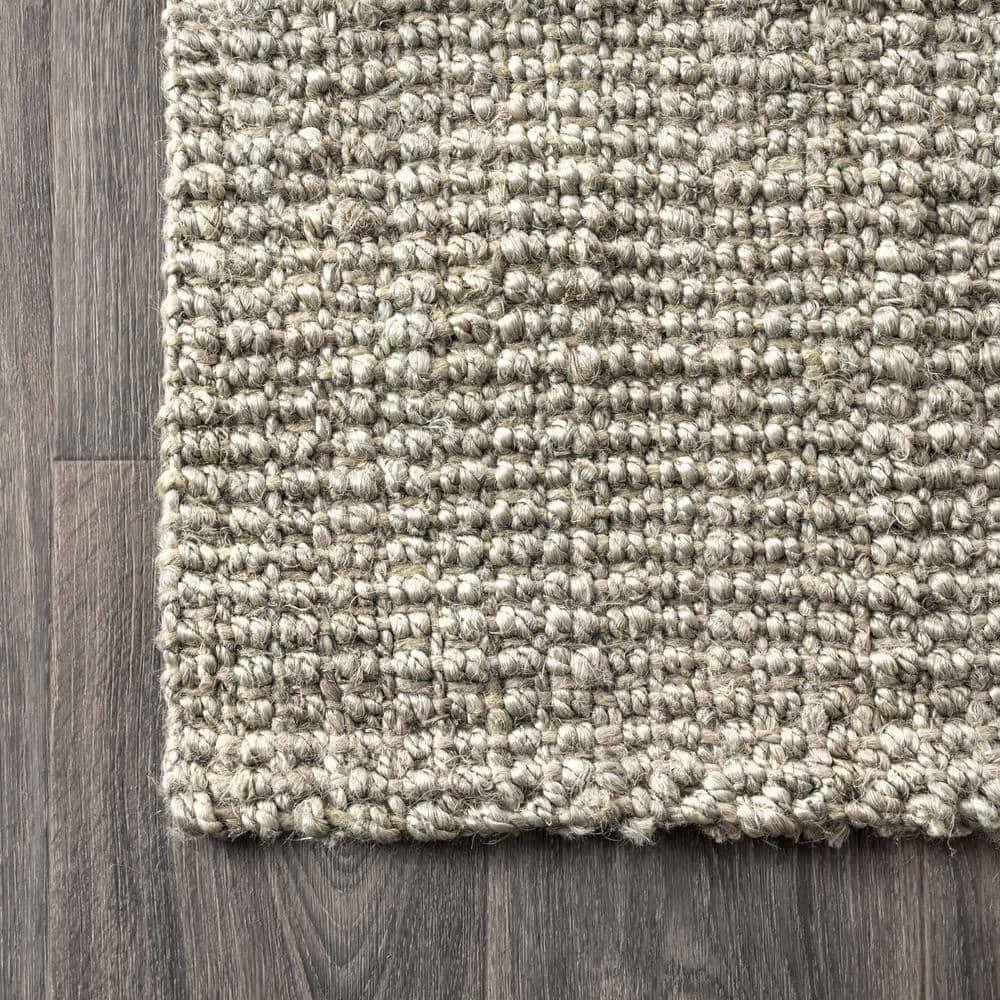 3'x5' Pata Hand Woven Chunky Jute Area Rug, Gray - JONATHAN Y