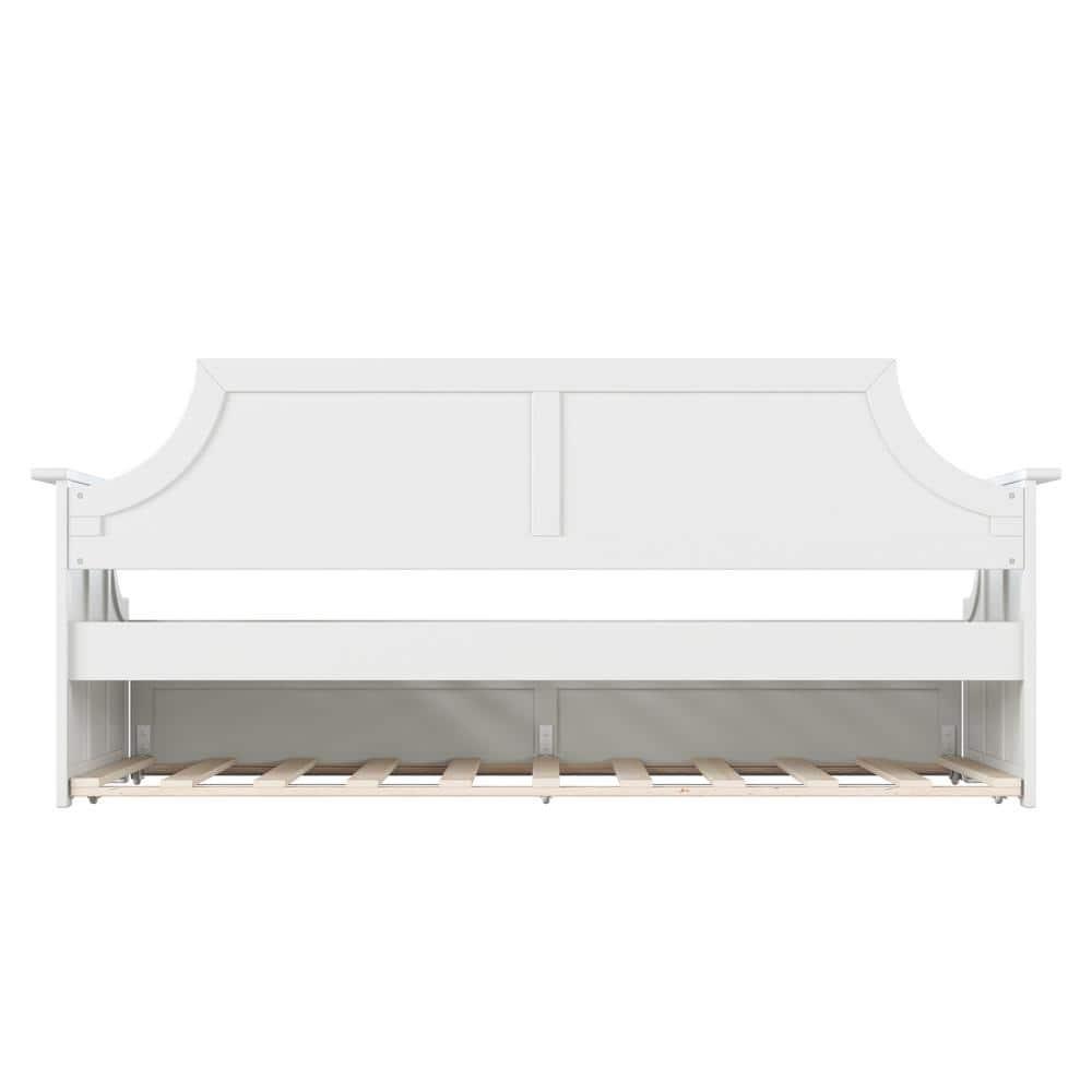 AFI Cambridge Twin Wood Daybed with Twin Size Trundle in White
