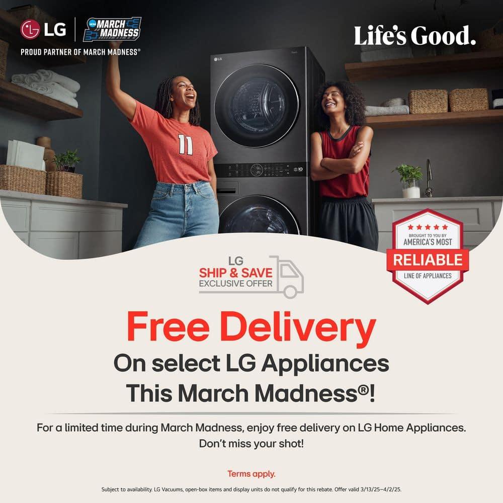 LG LG Smart Wi-Fi Enabled Compact Front Load All-In-One Washer/Dryer Combo with Built-In Intelligence, 2.4 cu. ft. WM3555HVA