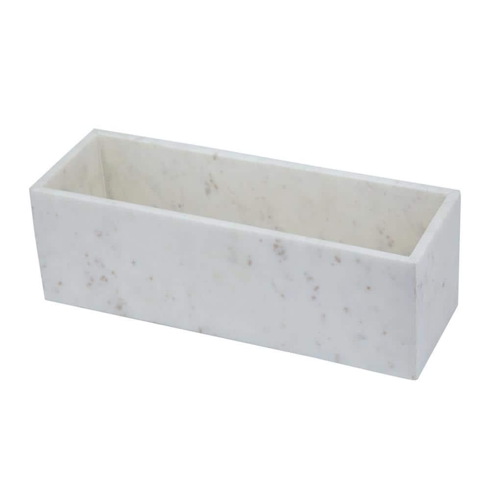 A&B Home  Rectangular Marble Tray - White.