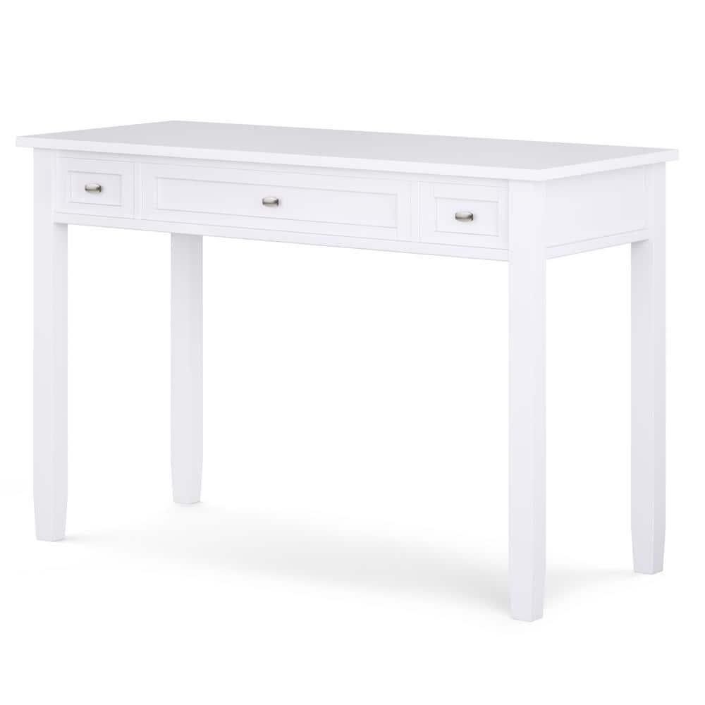 Simpli Home Warm Shaker 48" Solid Wood Writing Desk in White