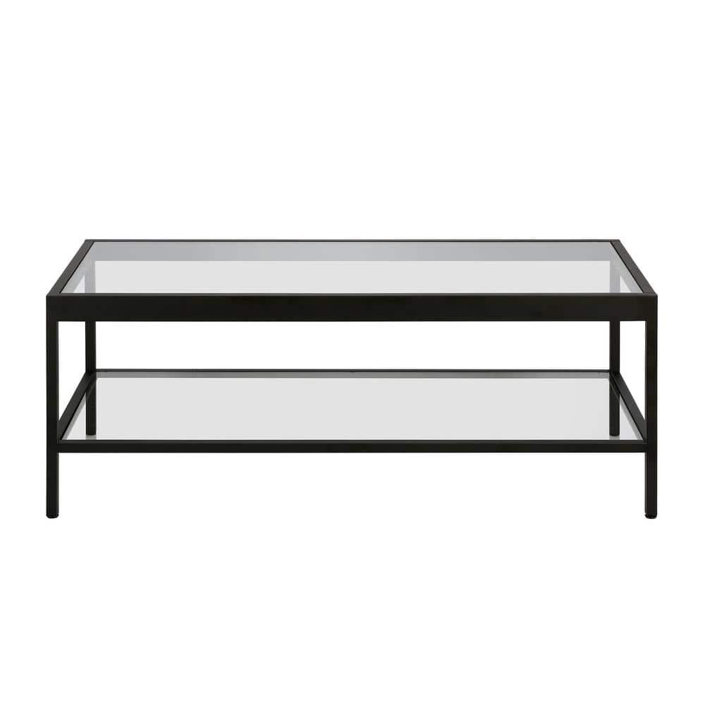 Evelyn&Zoe Alexis 45" Wide Rectangular Coffee Table, Blackened Bronze