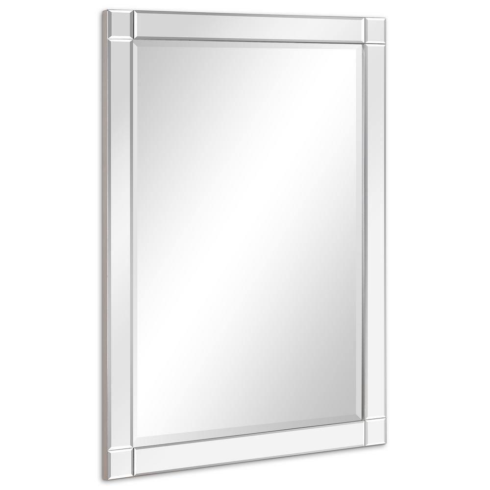 Empire Art Direct Moderno Squared Corner Beveled Rectangle Wall Mirror, Solid Wood Frame, 1"-Beveled Center Mirror, Ready to Hang - Clear 30 in. x 40