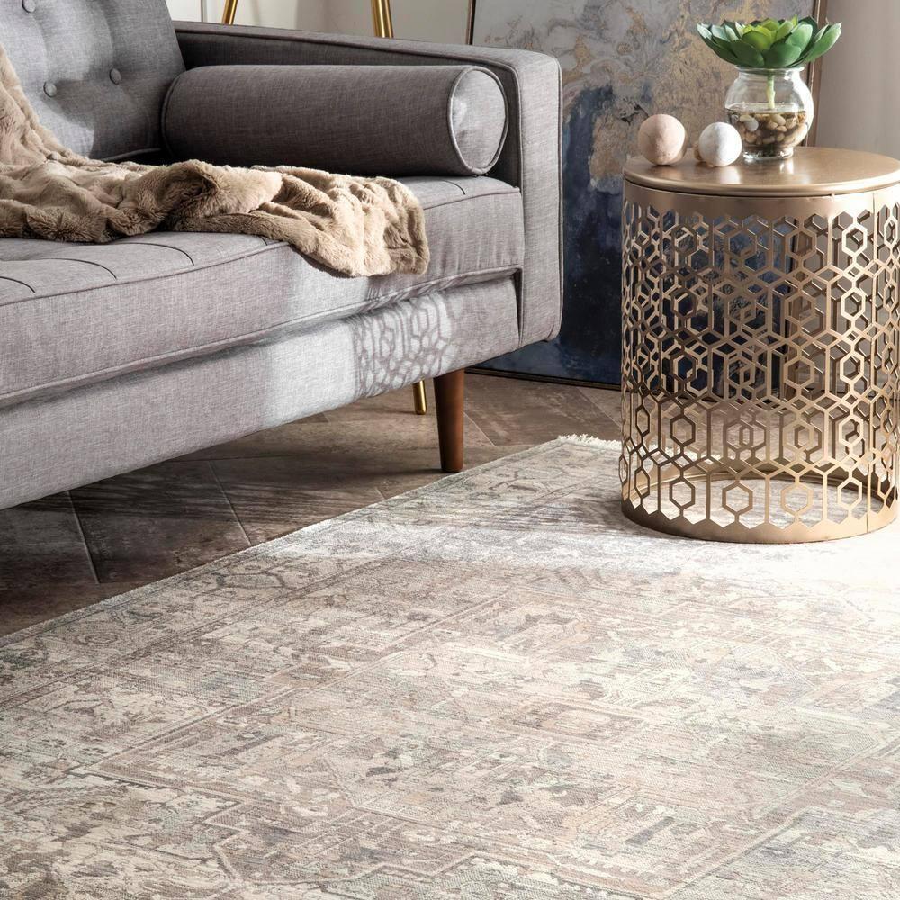 Nuloom Harriet Medallion 4x6 Indoor Area Rug for Living Room Bedroom Dining Room Kitchen, Neutral/Beige