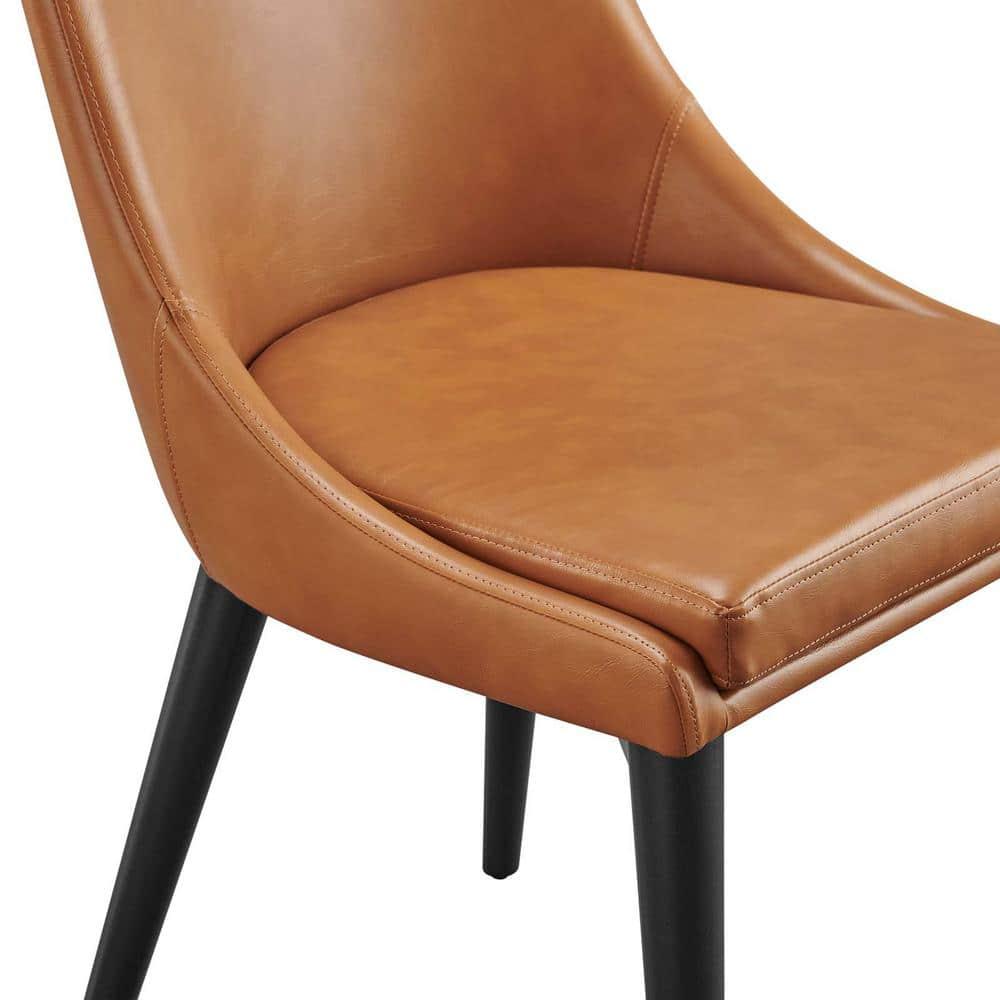 Modway Viscount Vegan Leather Dining Chair in Tan