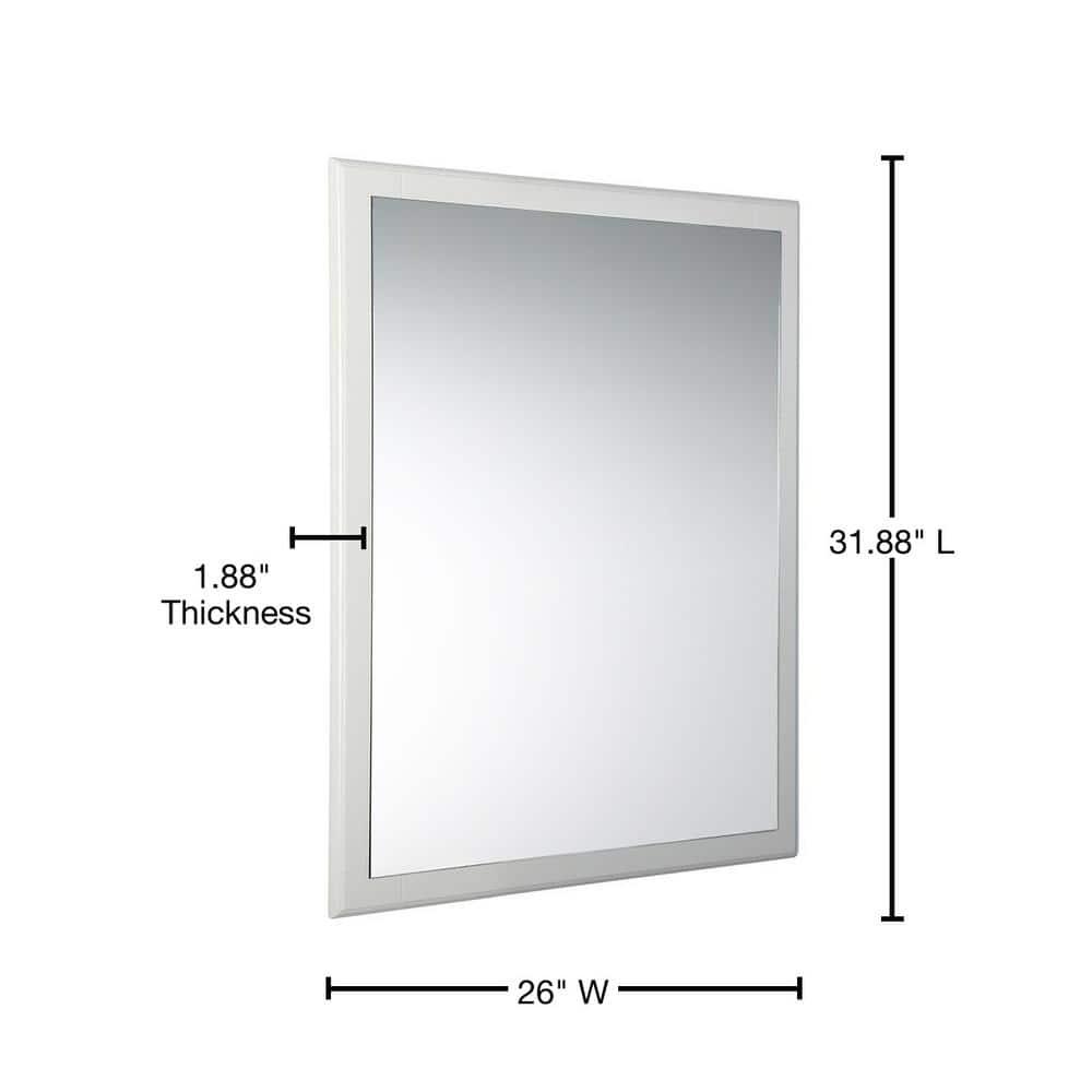 Fresca Oxford 26-Inches x 31.87-Inches Beveled Rectangle Bathroom Vanity Mirror ( Antique White )