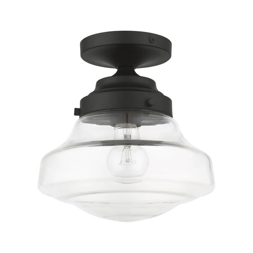 Livex Lighting Avondale 1 - Light Semi-Flush Mount in  Black