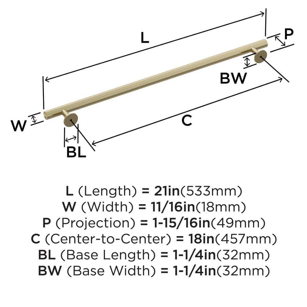 Amerock Radius 18" Center to Center Appliance Pull