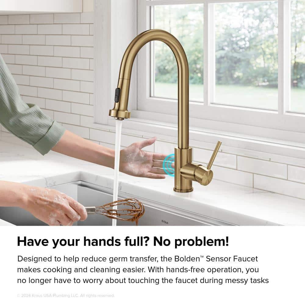 KRAUS Bolden Motion Sensor Single Handle Pull Down Touchless Kitchen Faucet