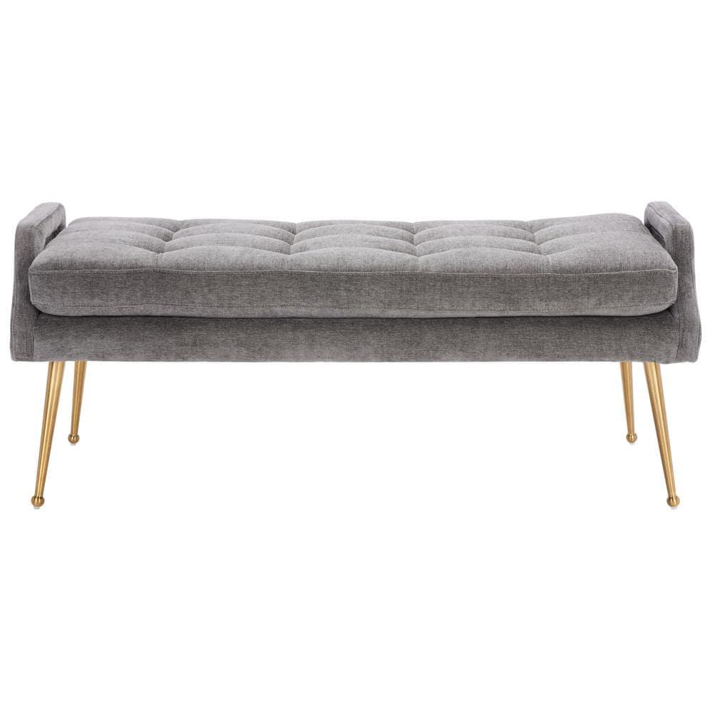 Everdeen Bench  - Charcoal/Gold - Safavieh