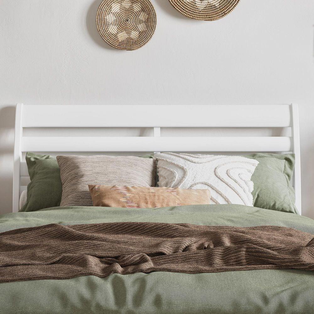 AFI Furnishings Savannah Full Solid Wood Headboard with Attachable Charger in White
