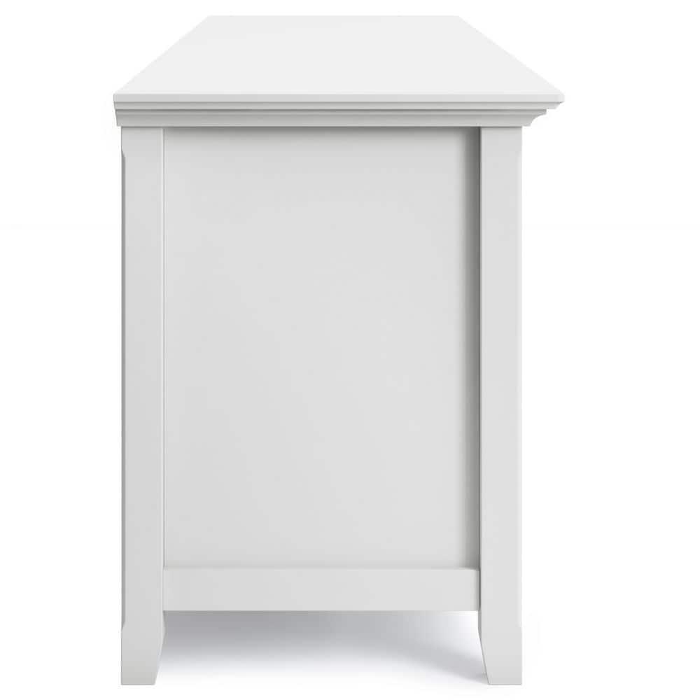 Simpli Home Amherst 72"W Solid Wood TV Stand for TVs up to 80" with Adjustable Shelves