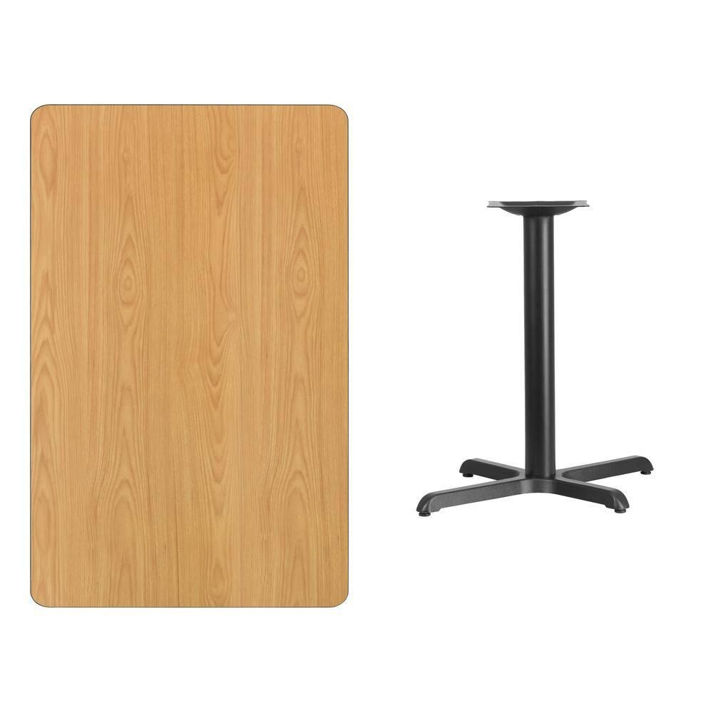 Flash Furniture 30'' x 48'' Rectangular Natural Laminate Table Top with 23.5'' x 29.5'' Table Height Base