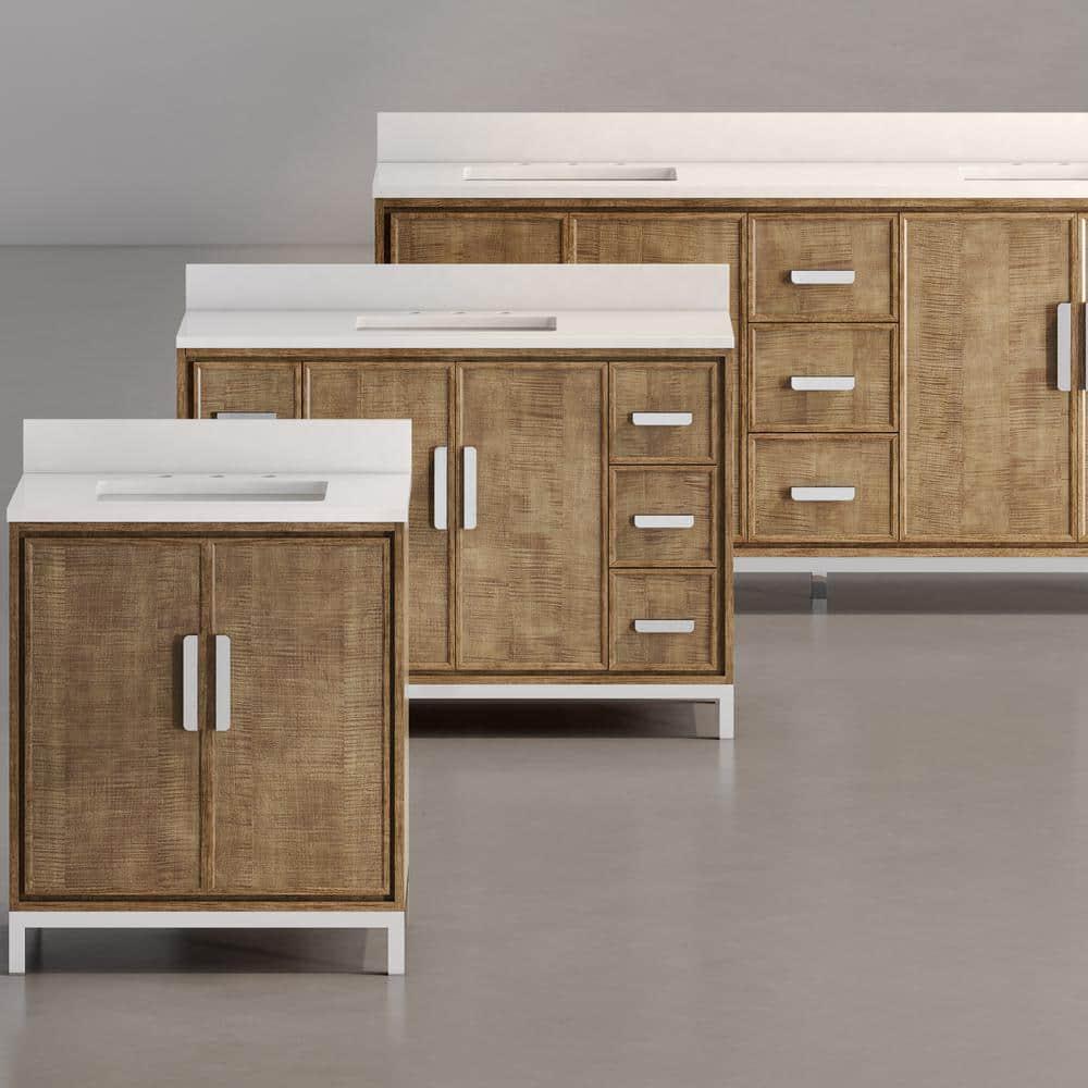 Westin 48" Lustrous Walnut Freestanding Single Bathroom Vanity with Quartz Top