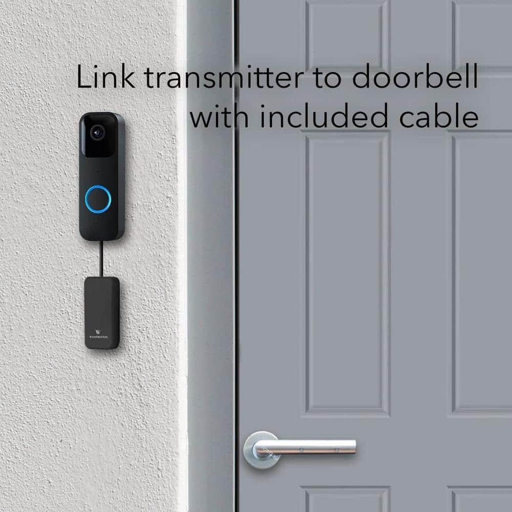 Wasserstein Wireless Doorbell Chime - Compatible with Blink Video Doorbell (1-Pack, Black)