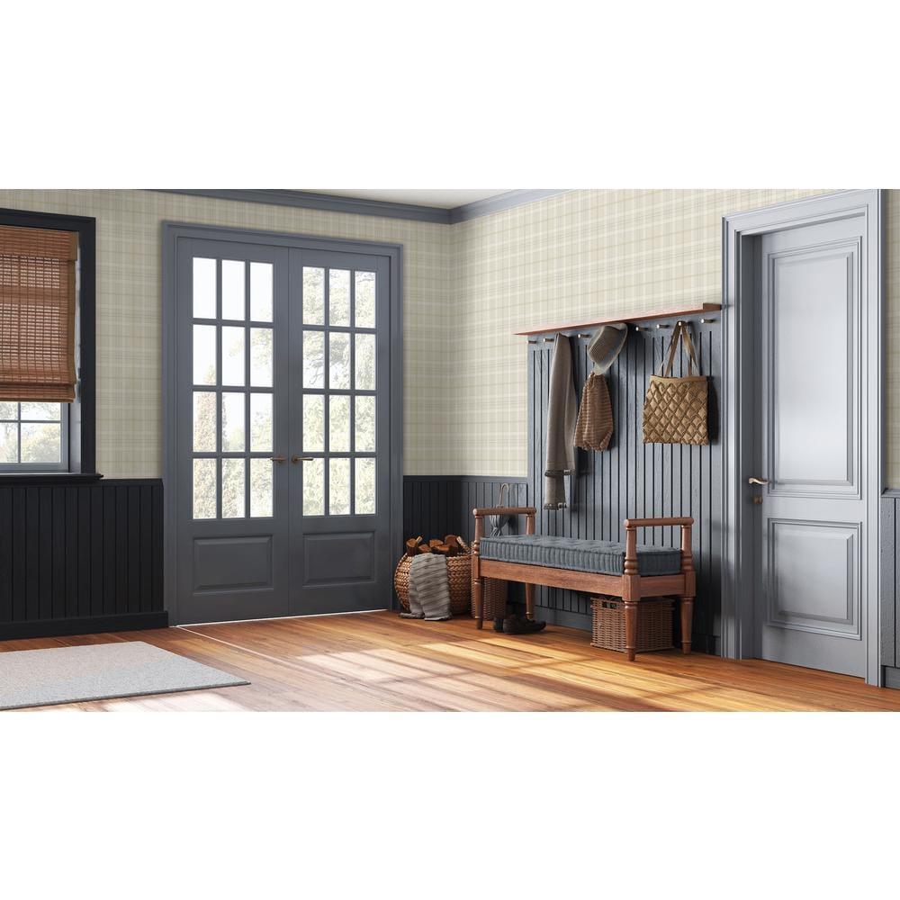 NextWall Neutral Tailor Plaid Peel and Stick Wallpaper - 20.9 in. W x 18 ft. L Roll