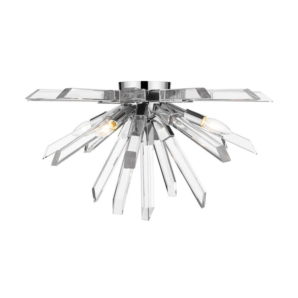 Modern Crystal Chrome LED Globe Ceiling Light