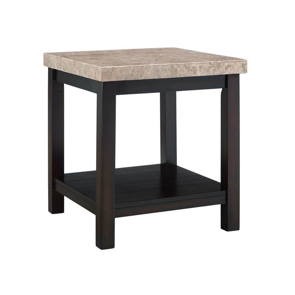 Picket House Furnishings Caleb 3 Piece Marble Top Coffee Table Set in Espresso