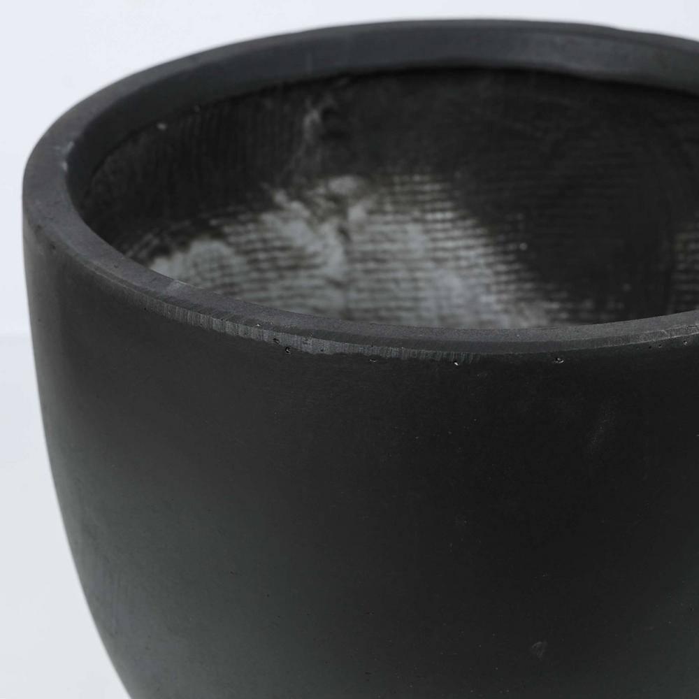 LuxenHome Round Tapered 12.2" H Flower Pot Planter Black