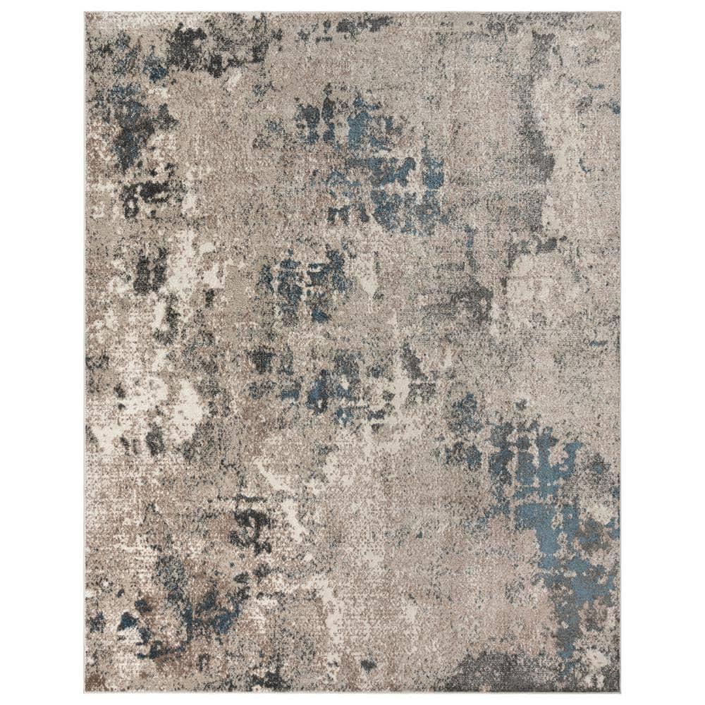 Gertmenian Heirloom Huma Beige Gray Blue Modern Abstract Livingroom Bedroom Dining Polypropylene Soft Pile Indoor Area Rug, 5x7