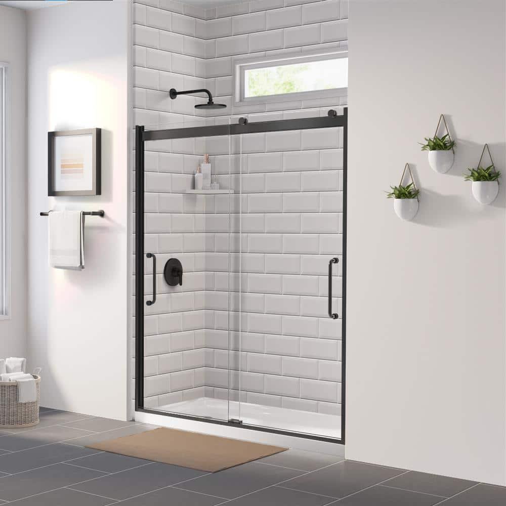 Arelo 56" - 60" W x 72" H Semi-Frameless Shower Door