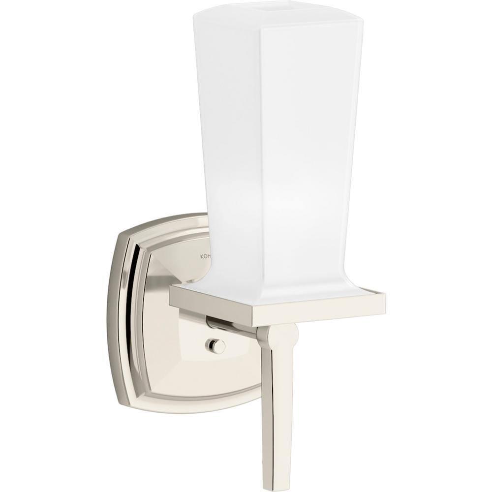 Margaux Elegance Polished Nickel Wall Sconce with Frosted Glass
