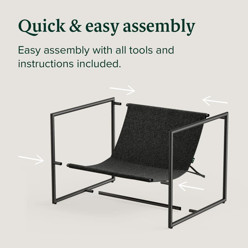 Zinus Aidan Metal Framed Sling Indoor Accent Chair, Black