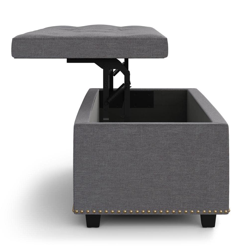 Simpli Home Hamilton Lift Top Rectangular Storage Ottoman