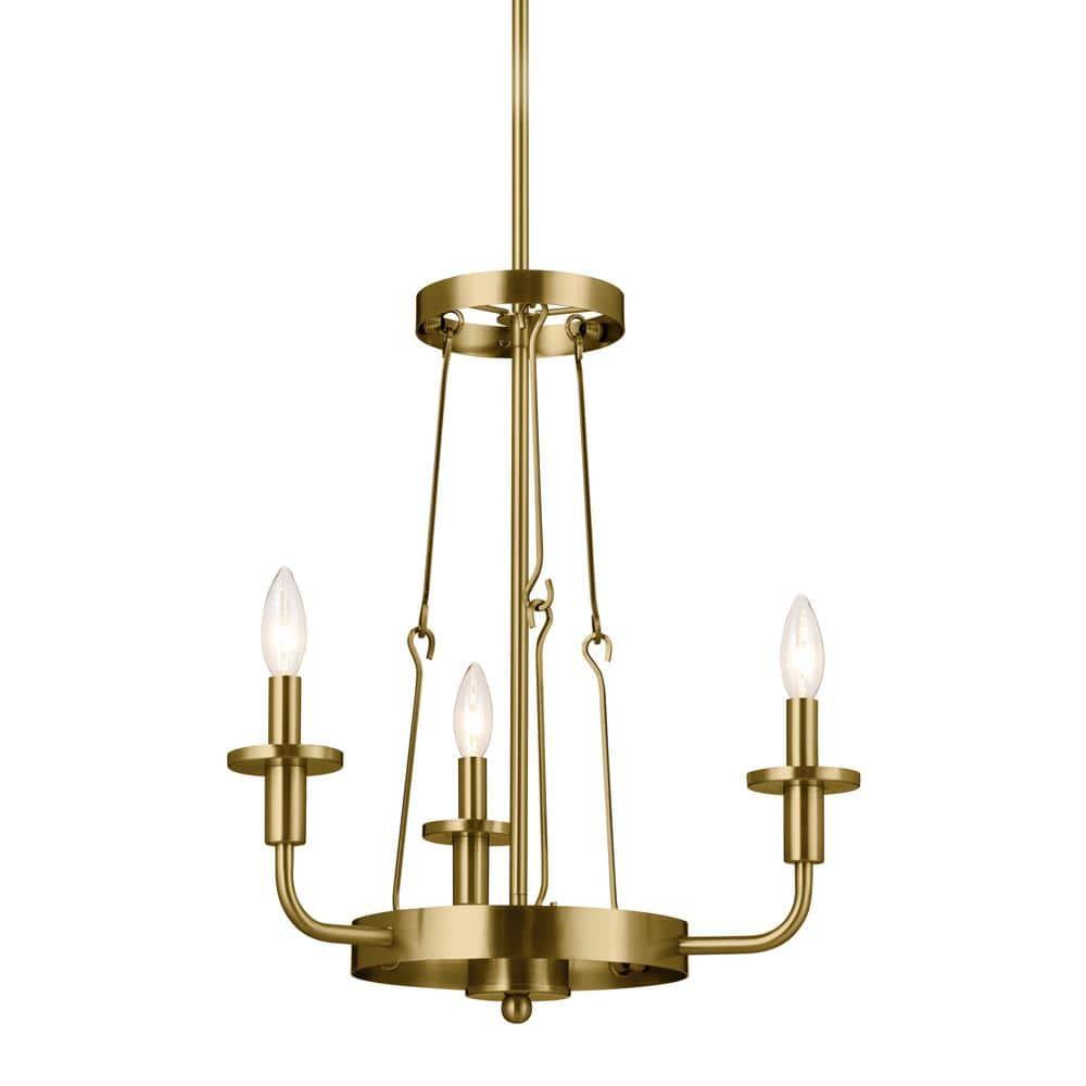 Kichler Lighting Vetivene 3 - Light Chandelier in  Natural Brass