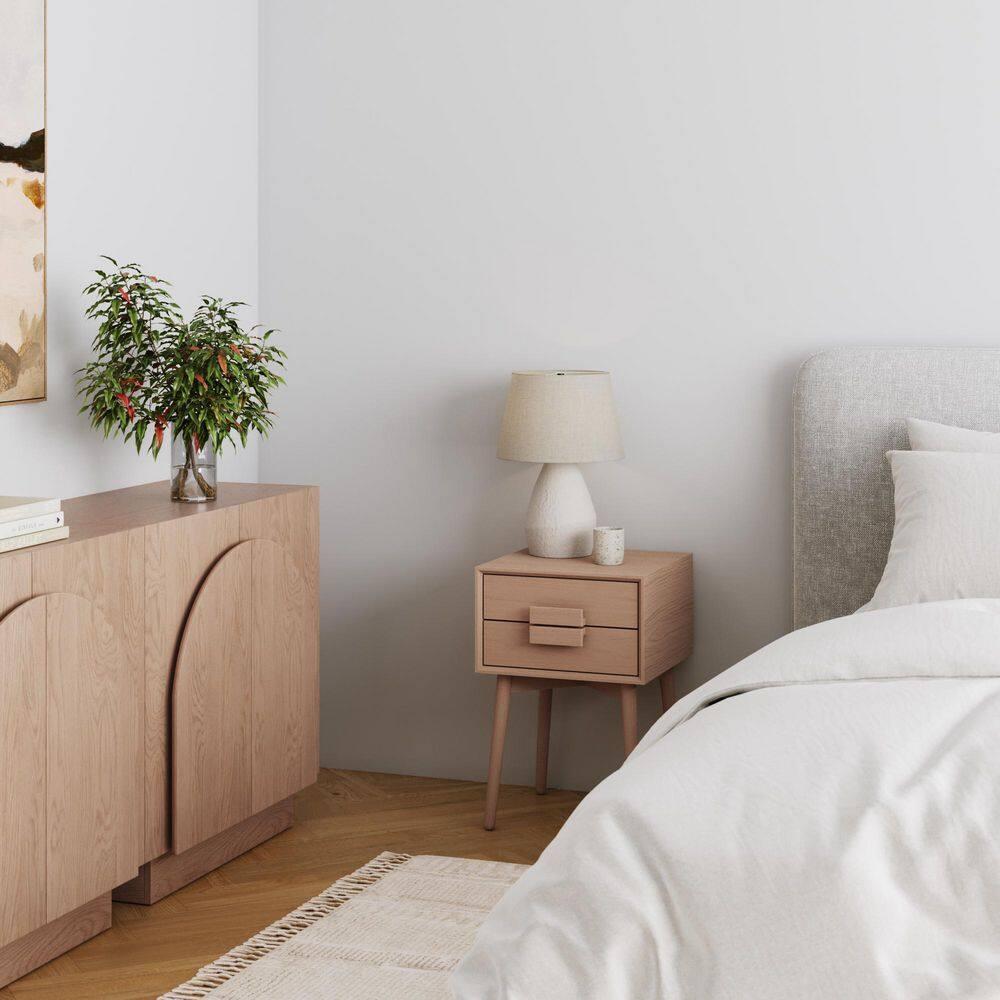 Harper 2-Drawer Wood Nightstand with Storage