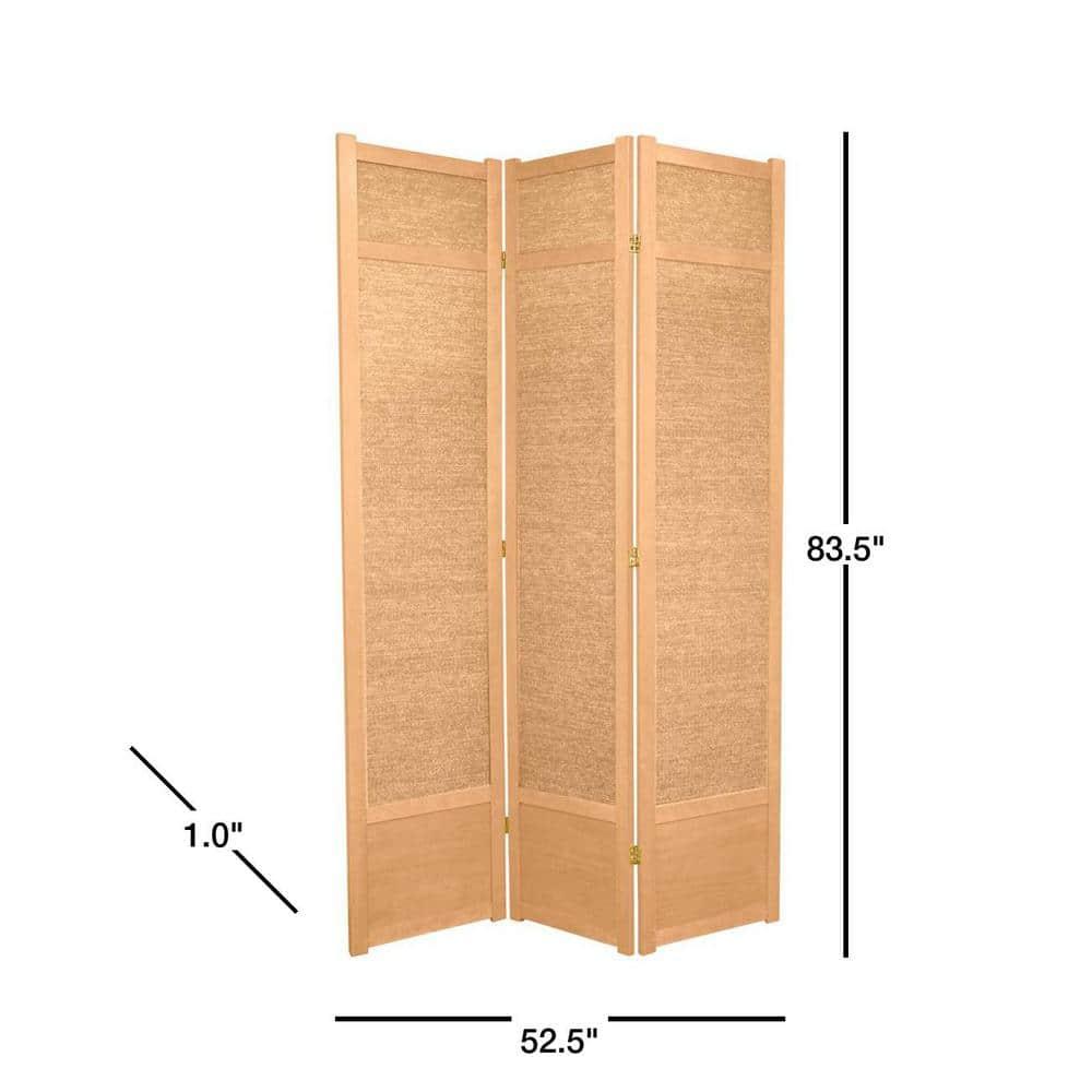 Oriental Furniture 7 Ft Tall Jute Shoji Screen, natural, 3 panel