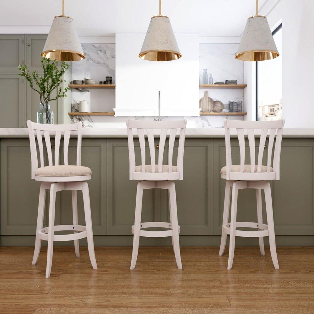 30&#34; Savana Wood Bar Height Swivel Stool White - Hillsdale Furniture