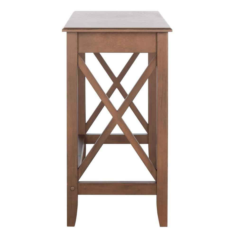 SAFAVIEH Kaytee Solid Retro X Side Writing Desk, Brown