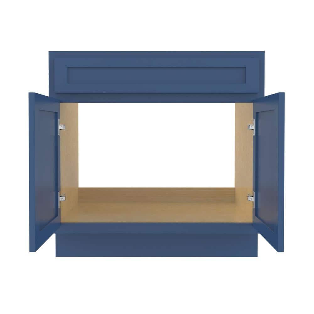 Vanity Art 39 Inch Double Shutter Door Bathroom Vanity Base Cabinet with Soft Closing Shaker Drawer, Strudy Floor Mount Storage Cabinet Organizer for Bedroom, Living Room, Kitchen, VA4039-BLUE