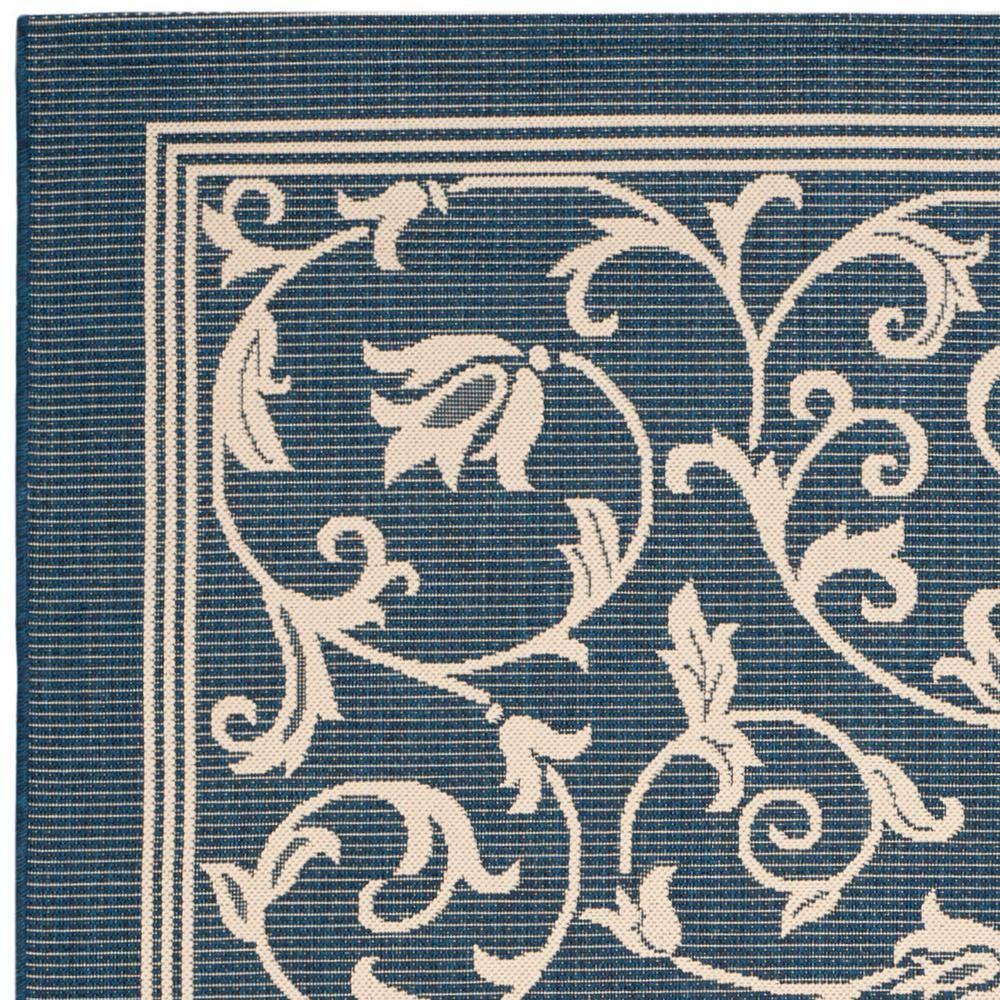 SAFAVIEH Courtyard Nanda Floral Indoor/Outdoor Area Rug, 9' x 12', Navy/Beige
