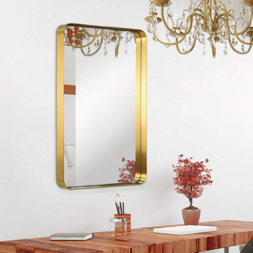 Empire Art Direct Ultra Stainless Steel Rectangular Wall Mirror Brushed Gold 24" x 36" Gold